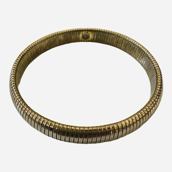 Omega Gold Tone Stretch Bracelet Vintage Unisex Bangle One Size Fits Any - Picture 5 of 6